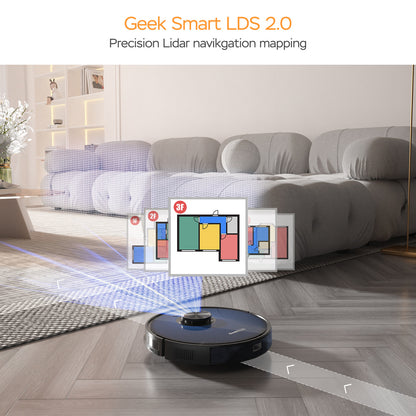 Geek Smart L7 Robot Vacuum Cleaner And Mop, LDS Navigation, Wi-Fi Connected APP, Selective Room Cleaning,MAX 2700 PA Suction, Ideal For Pets And Larger Home Banned From Selling On Amazon - iztia