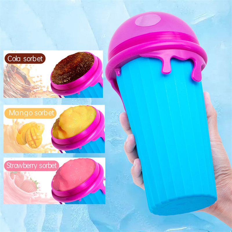 500ml Large Capacity Slushy Cup Summer Squeeze Homemade Juice Water Bottle Quick-Frozen Smoothie Sand Cup Pinch Fast Cooling Magic Ice Cream Slushy Maker Beker Kitchen Gadgets - iztia