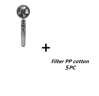 Propeller Driven Shower Head With Stop Button And Cotton Filter Turbocharged High Pressure Handheld Shower Nozzle - iztia