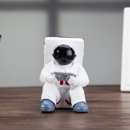 Simple Astronaut Mobile Phone Stand Student Desktop Holder Cute Spaceman Cell Phone Holder Creative Gift Small Desk Decoration - iztia