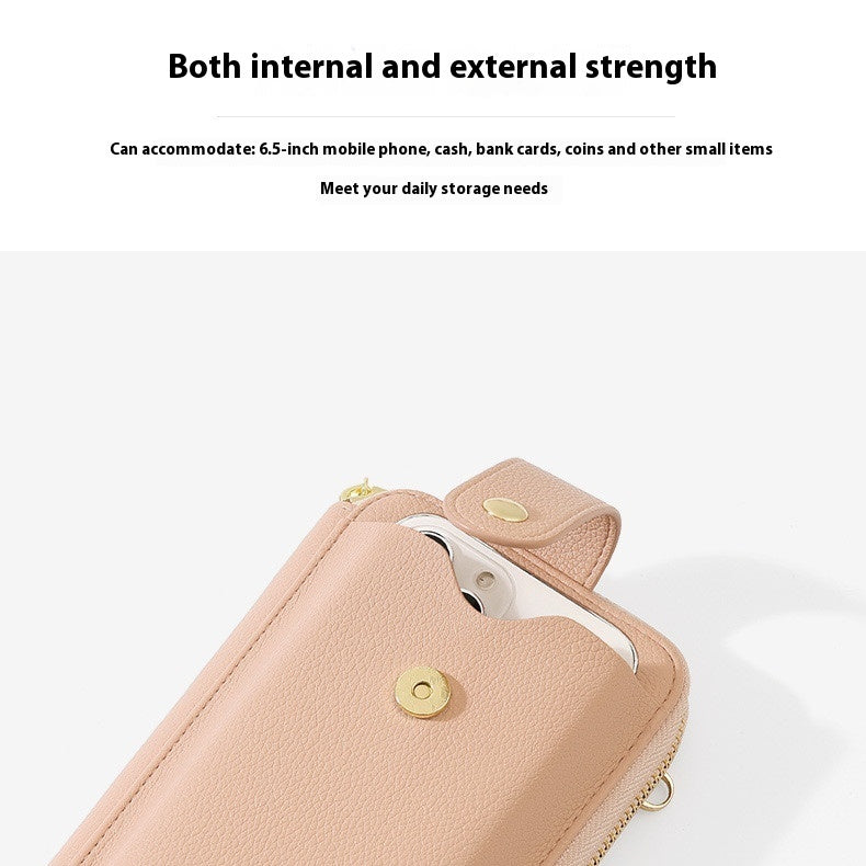 Korean Style Advanced Simple Large Capacity Vertical Creative Mobile Phone Bag Women's Pu Purse - iztia