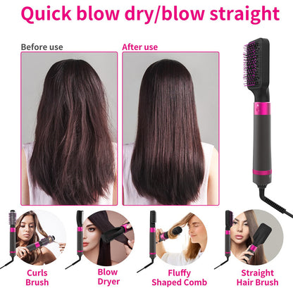 Professional 5 In 1 Hair Dryer Brush Dryer And Straightening Brush Electric Hair Styling Tool Automatic Hair Curler Beauty Supplies Gadgets - iztia