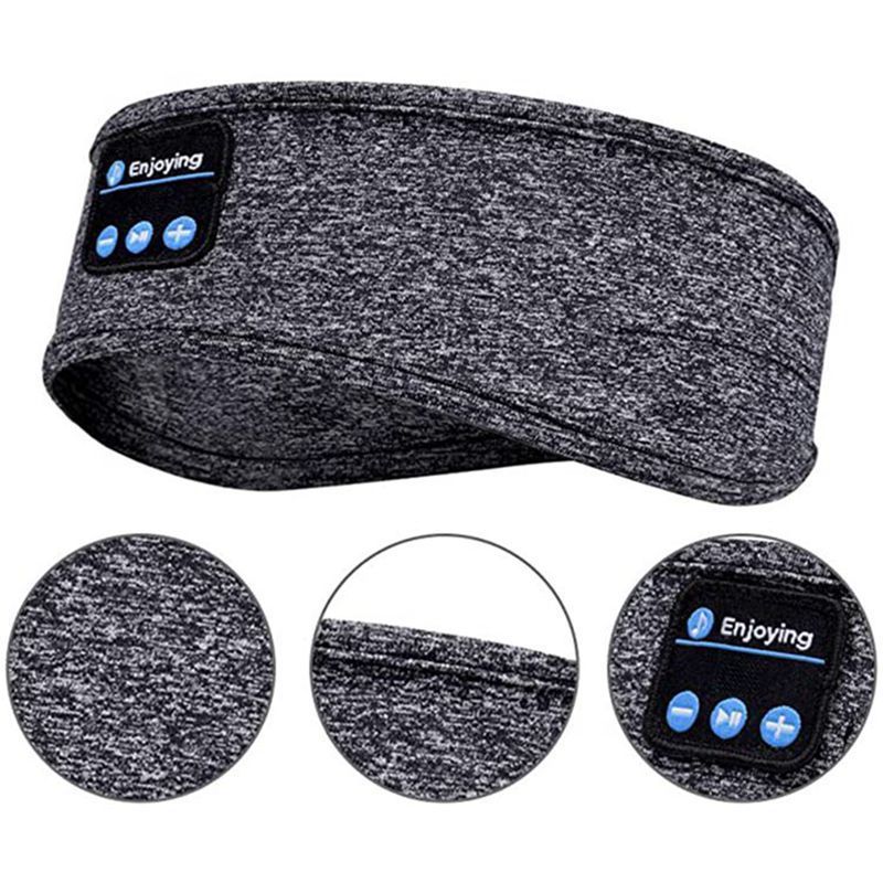 Wireless Bluetooth Sleeping Headphones Headband Thin Soft Elastic Comfortable Music Ear Phones Eye Mask For Side Sleeper Sports - iztia