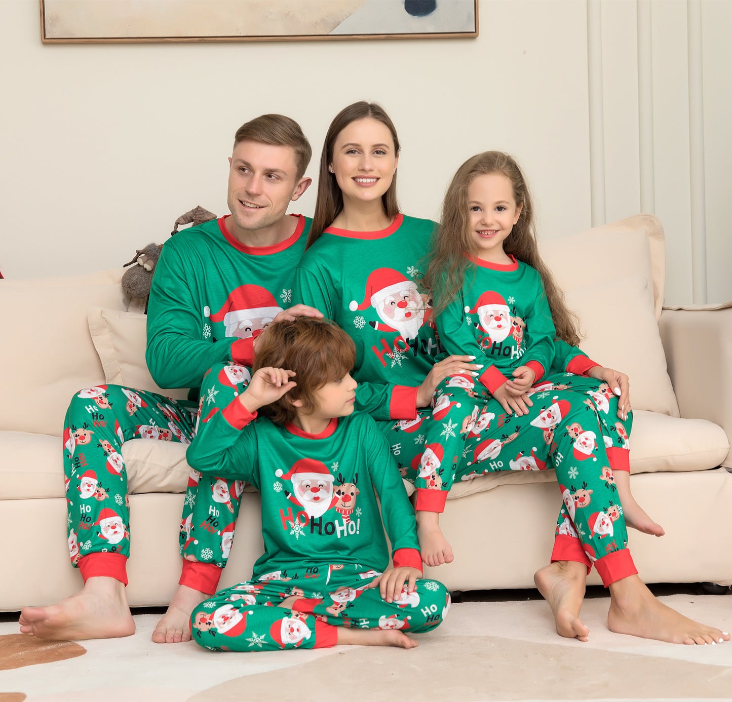 Christmas Pajamas For Family Matching Family Christmas PJs Sets Santa Claus Printed Top Sleepwear - iztia