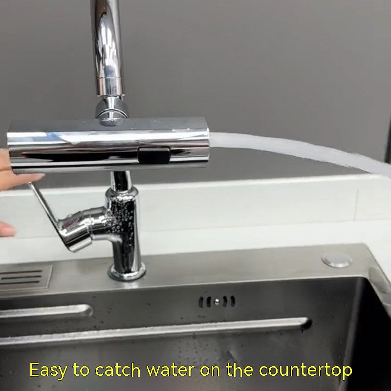 Kitchen Faucet Waterfall Outlet Splash Proof Universal Rotating Bubbler Multifunctional Water Nozzle Extension Kitchen Gadgets - iztia