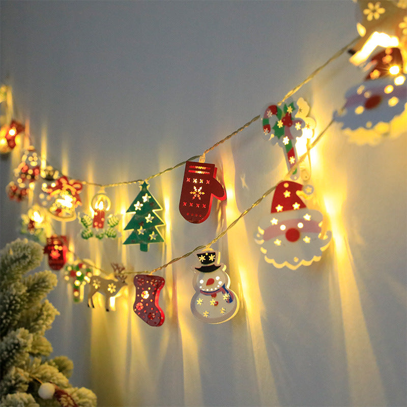 Christmas LED Light String Santa Claus Elk Snowman Xmas Ornament String Light Christmas Decorations New Year Navidad Gift - iztia