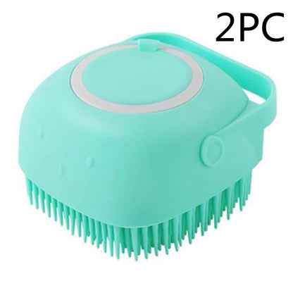 Silicone Dog Bath Massage Gloves Brush Pet Cat Bathroom Cleaning Tool Comb Brush For Dog Can Pour Shampoo Dog Grooming Supplies - iztia