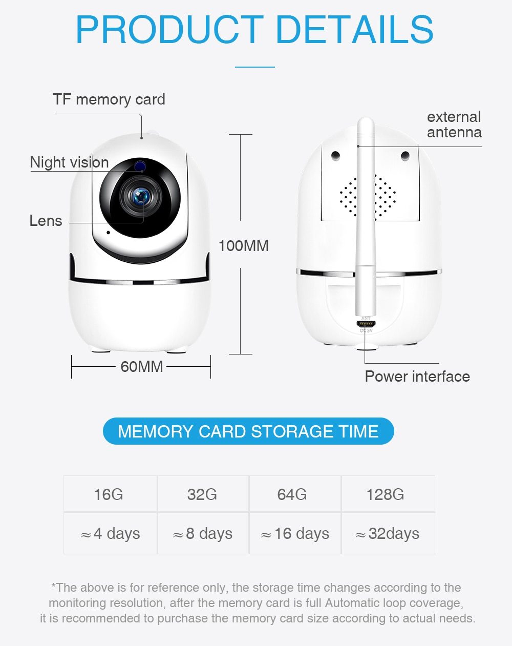 1080P Home Security Surveillance  Auto Tracking Camera US Plug - iztia
