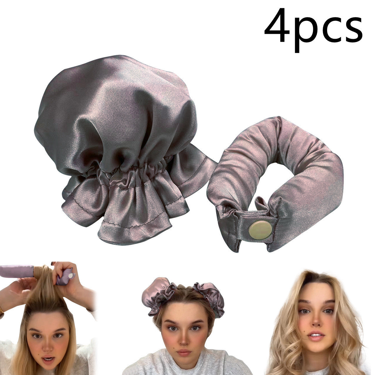 New Heatless Curl Stick With Cloth Cover Cute Ball Head Hair Curler Headband Hair Rollers Wave Form Curling Rod Hair Style Tools Gadgets - iztia