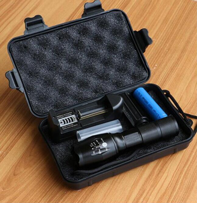 led Zoom Flashlight Torch Tactical 5000 Lumens Led High Power Flashlights AAA or 18650 battery kit - iztia