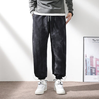 Elastic Waist Drawstring Ankle-tied Sweatpants Men - iztia