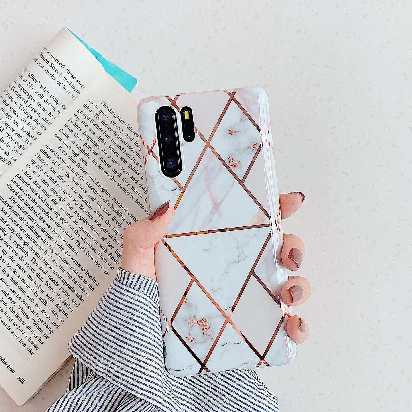 Electroplated marble mobile phone case - iztia