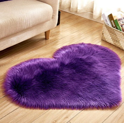 Plush Heart Shaped Carpet Non-Slip Mat Fluffy Rug Floor Mat Blanket Sofa Cushion Foot Pad Carpets For Living Room Home Decor - iztia