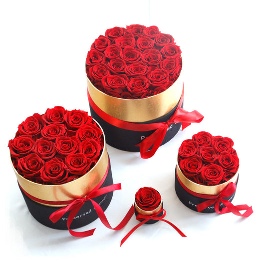 Eternal Roses In Box Preserved Real Rose Flowers With Box Set Valentines Day Gift Romantic Artificial Flowers - iztia