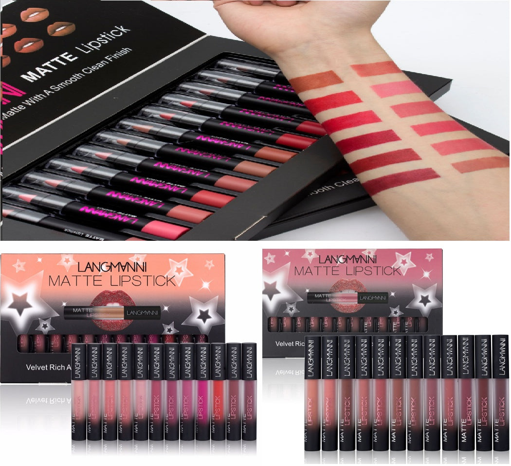 Matte Lipstick Waterproof Long-lasting Velvet Lipstick Set - iztia