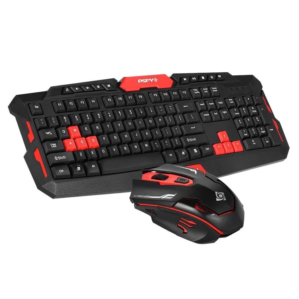 Hk8100 2.4 G Wireless Gaming Keyboard Mouse Combo Ergonomics Waterproof Optical For Pc Laptop Desktop Gamer - iztia