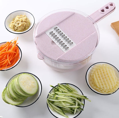 8 In 1 Mandoline Slicer Vegetable Slicer Potato Peeler Carrot Onion Grater With Strainer Vegetable Cutter Kitchen Accessories - iztia