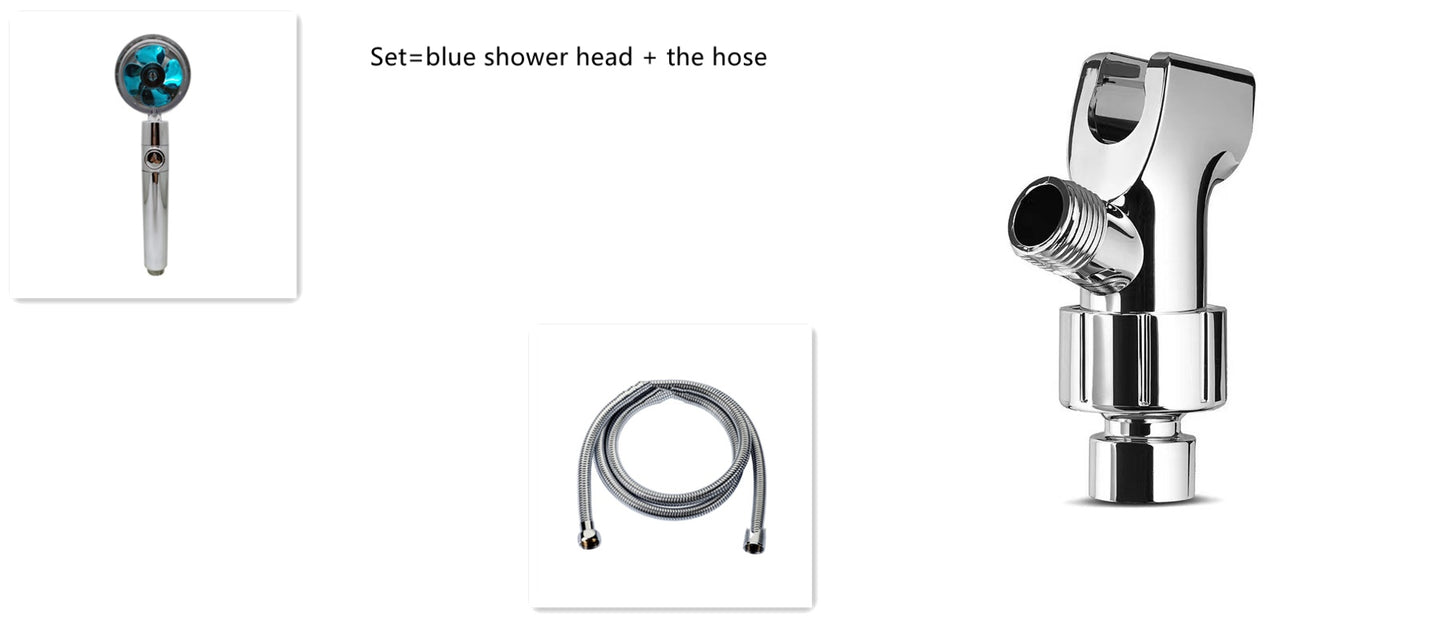 Shower Head Water Saving Flow 360 Degrees Rotating With Small Fan ABS Rain High Pressure Spray Nozzle Bathroom Accessories - iztia