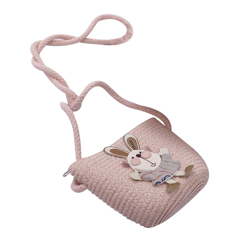 Cute Rabbit Decoration Bag Two-Piece Straw Hat - iztia