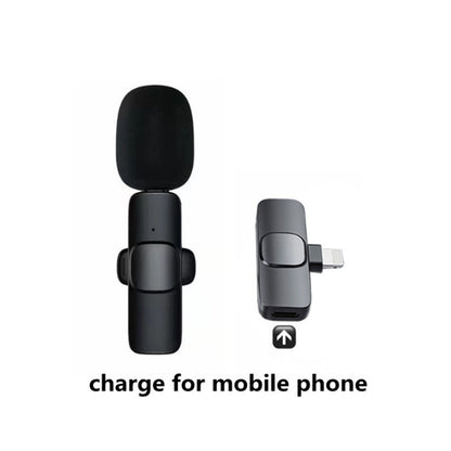 Wireless Lavalier Microphone Portable Audio Video Recording Mini Mic For I Phone Android Long Battery Life Live Broadcast Gaming - iztia