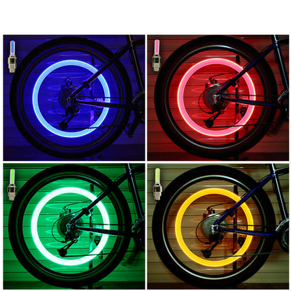 Neon Lights Tyre Wheel Valve Cap Light LED Car Tire Valve Caps Air Cover Tire Rim Valve Wheel Stem Cap Bike Light - iztia