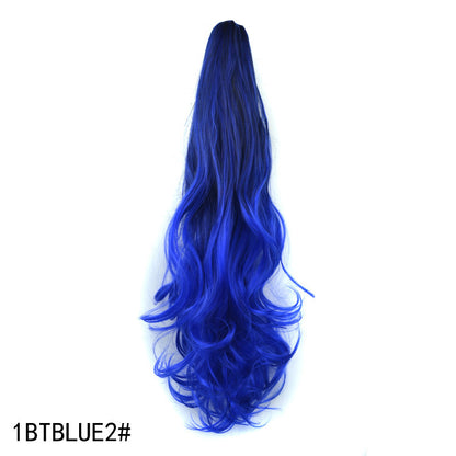 Colorful Gradient Color Clip Ponytail Wig - iztia