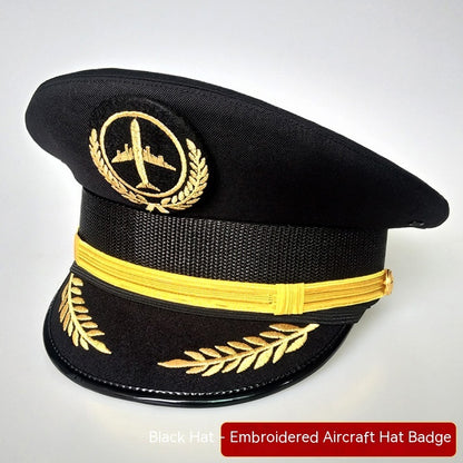 Large Brim Aviation Visor Cap Pilot Hat - iztia