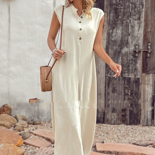 Women's Versatile Casual Solid Color Jumpsuit - iztia