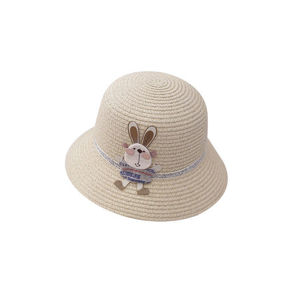 Cute Rabbit Decoration Bag Two-Piece Straw Hat - iztia