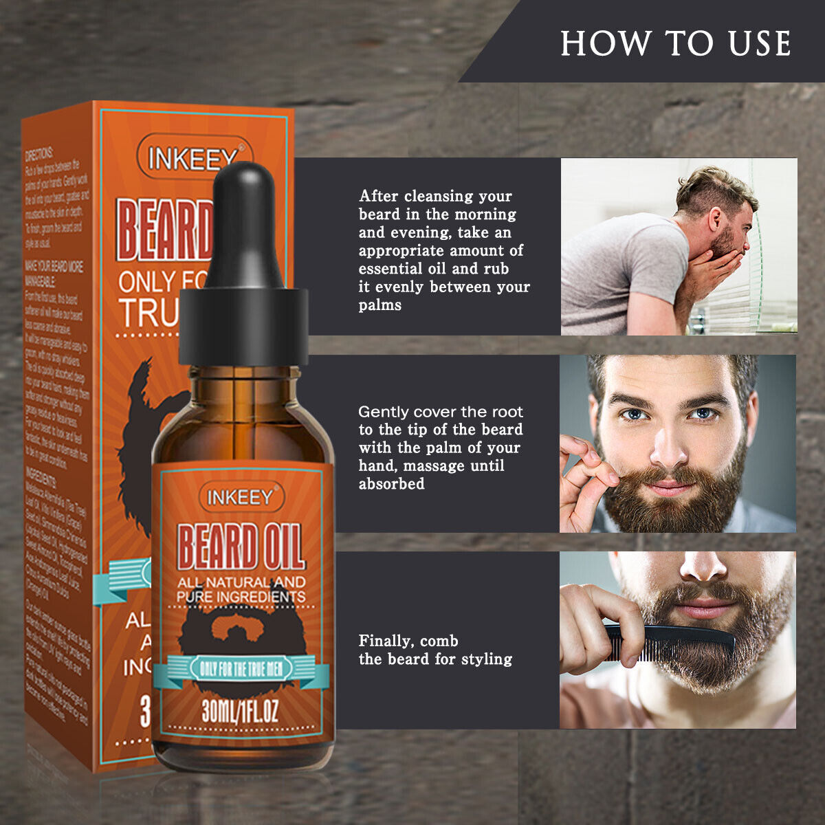 Beard Growth Oil Serum Fast Growing Beard Mustache Facial Hair Grooming For Men - iztia