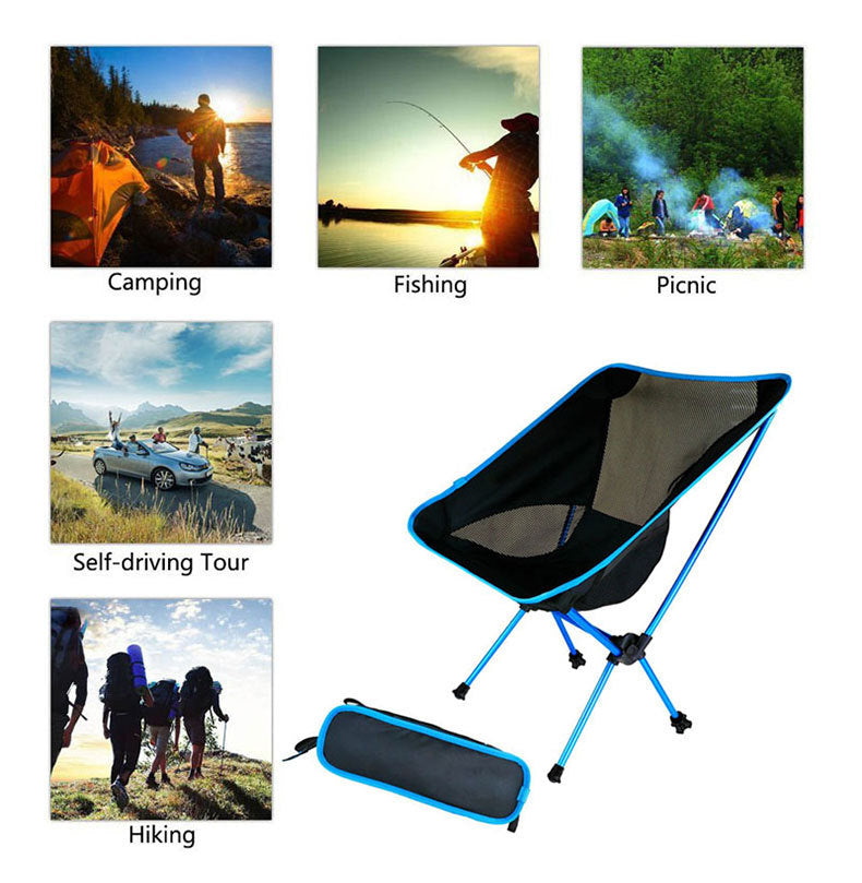 Travel Ultralight Folding Chair Superhard High Load Outdoor Camping Chair Portable Beach Hiking Picnic Seat Fishing Tools Chair - iztia