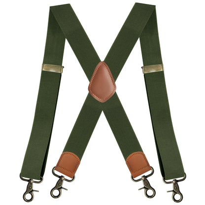 Elastic Elastic Straps X-type Suit Pants Suspenders Bronze Hook Buckle Strap Clip - iztia