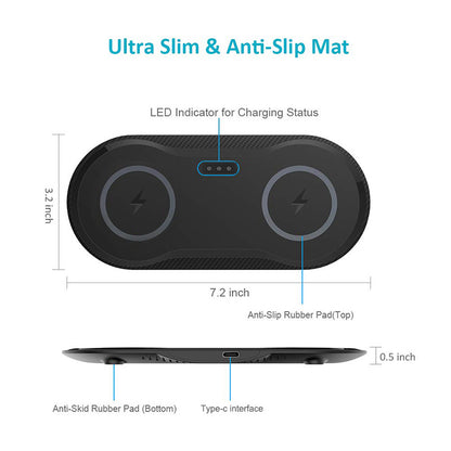 Wireless Charger Dual Mobile Phone Charger - iztia