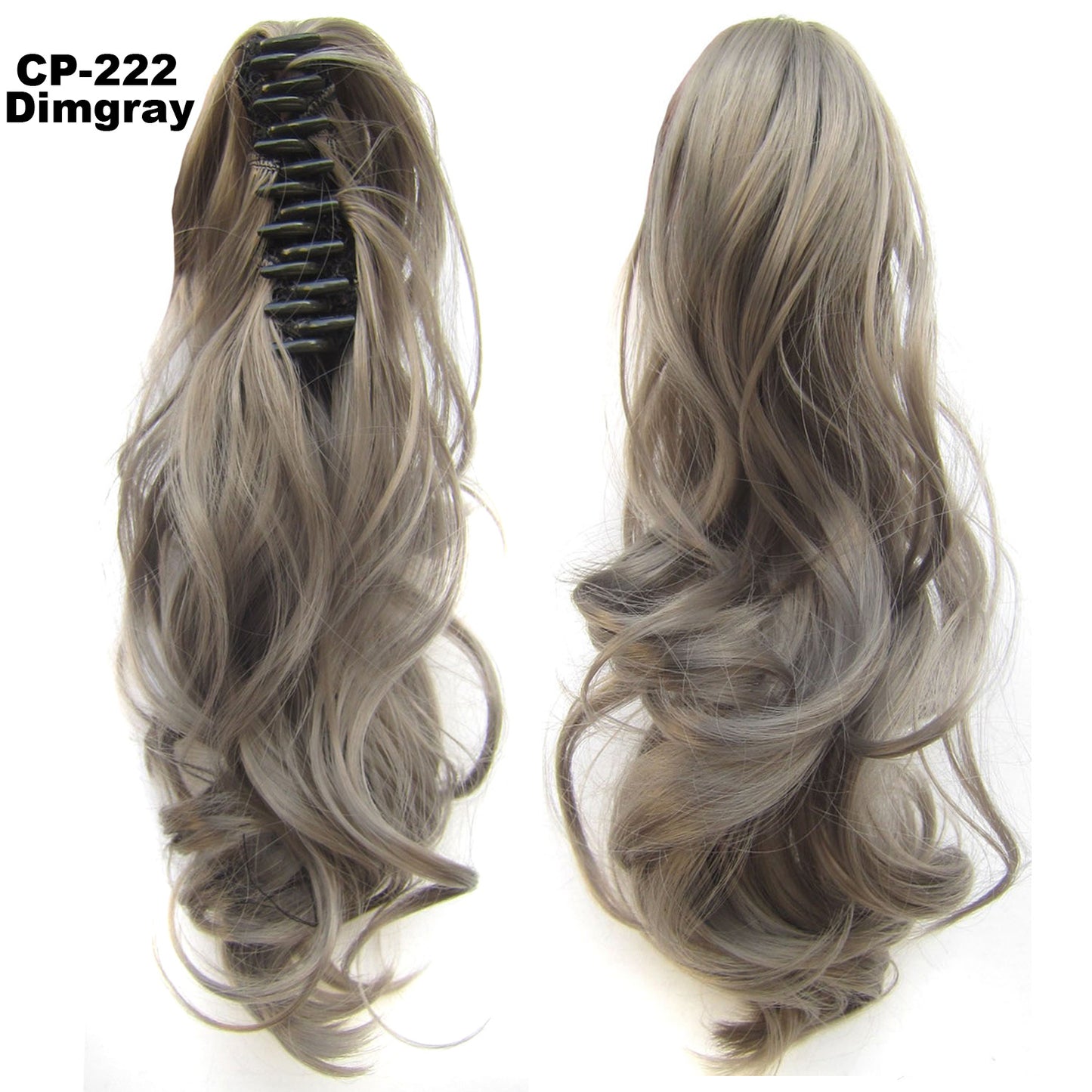 Long Wave Ponytail Wrap Around Ponytail Clip In Hair Headwear Gray Hairpiece Natural Extensions - iztia