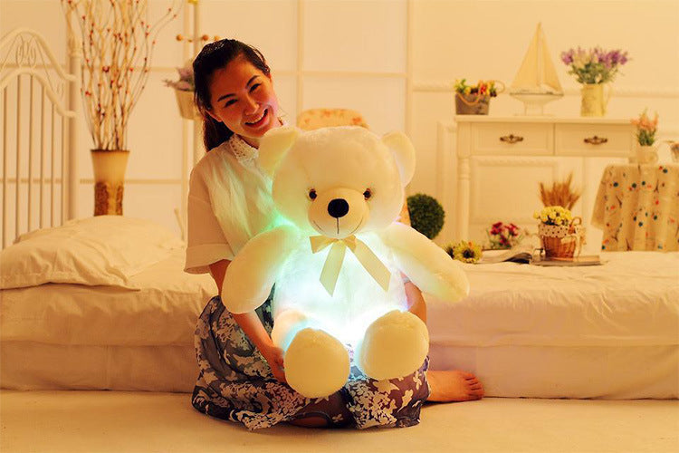 Creative Light Up LED Teddy Bear Stuffed Animals Plush Toy Colorful Glowing Christmas Gift For Kids Pillow - iztia