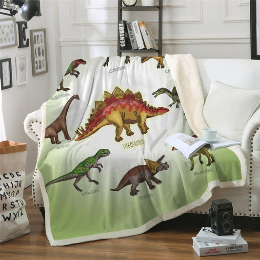 Kids Children Dinosaur Fluffy Soft Cotton Blanket Jurassic Cartoon Boys Girl Throw Blankets For Beds Home Textile Bedding Outlet - iztia