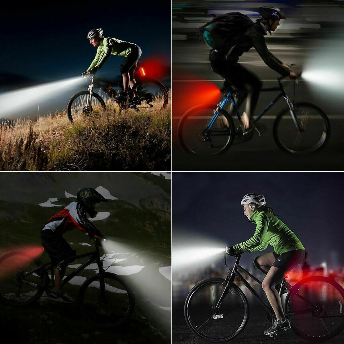 USB Rechargeable LED Bicycle Headlight Bike Head Light Cycling Rear Front Lamp Bike Light Rainproof USB Rechargeable LED bicycle Light - iztia