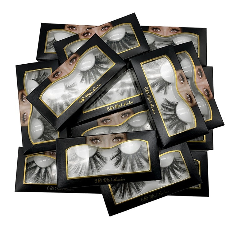 Nethong 25mm mink false eye lashes 6D three-dimensional messy cross-eye lashes Europe and the United States cross-border for eye lashes - iztia