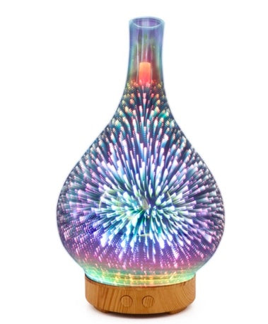 3D Glass Aroma Diffuser Colorful Lamp Humidifier Night Light - iztia