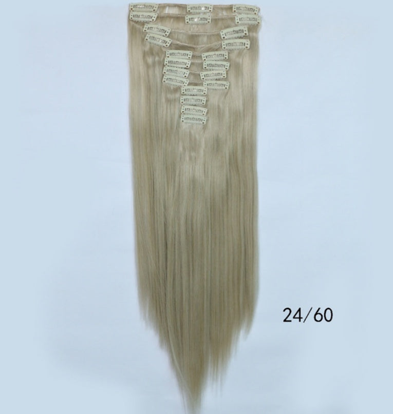 Straight hair wig piece clip hairless hair extension piece - iztia