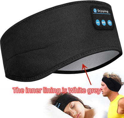 Wireless Bluetooth Sleeping Headphones Headband Thin Soft Elastic Comfortable Music Ear Phones Eye Mask For Side Sleeper Sports - iztia