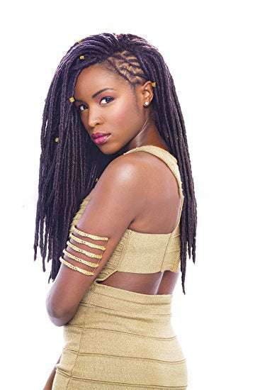 African black solid braided chemical fiber wig - iztia