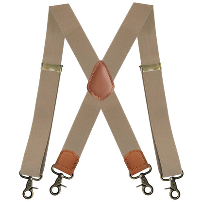 Elastic Elastic Straps X-type Suit Pants Suspenders Bronze Hook Buckle Strap Clip - iztia