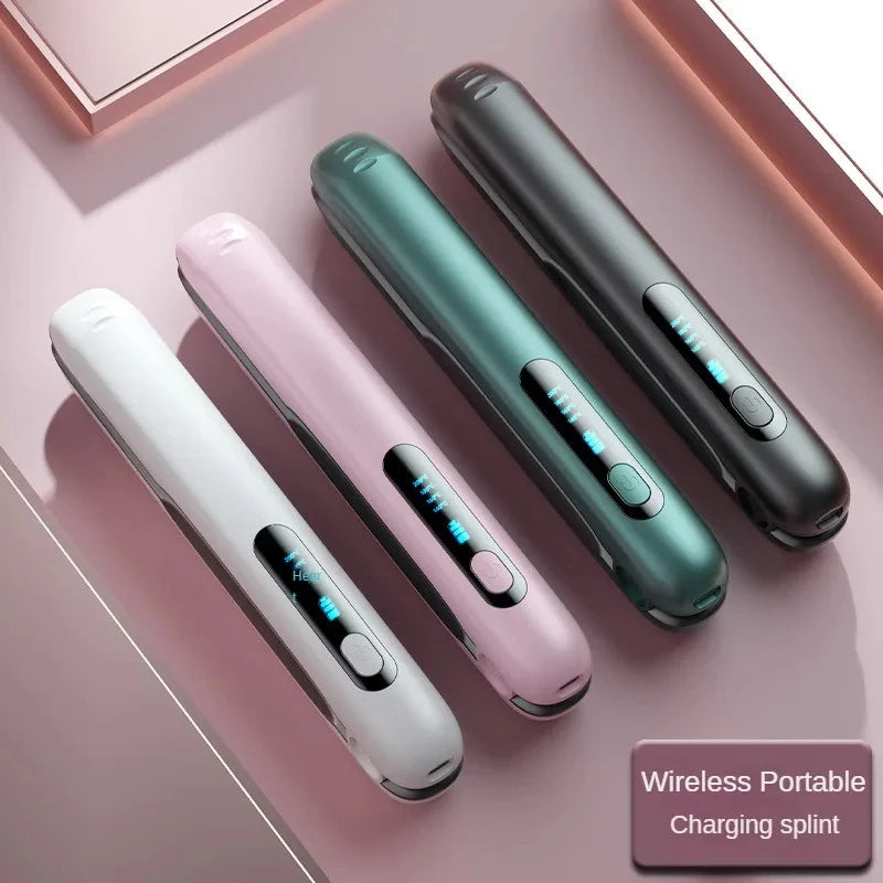 Wireless Hair Straightener Flat Iron Mini 2 IN 1 Roller USB 5000mAh Max 200 Degree Portable Cordless Curler 4 Levels Dry And Wet Uses - iztia