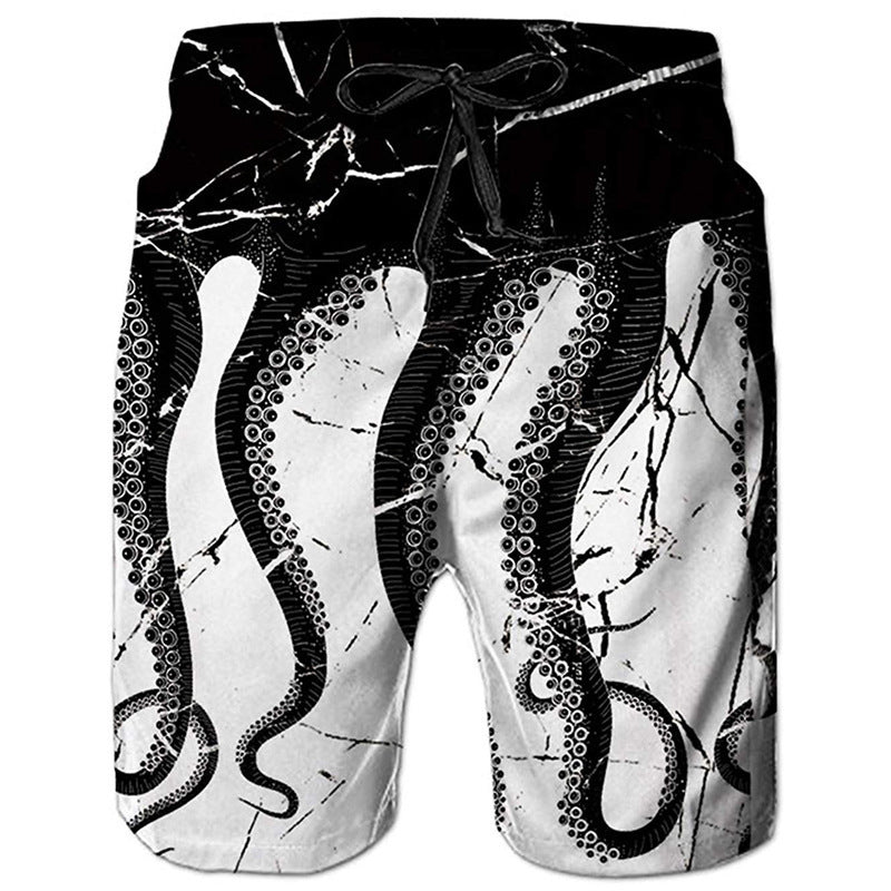 Men's Beach Pants Casual Shorts Octopus Amazon Plus Size Sweatpants - iztia