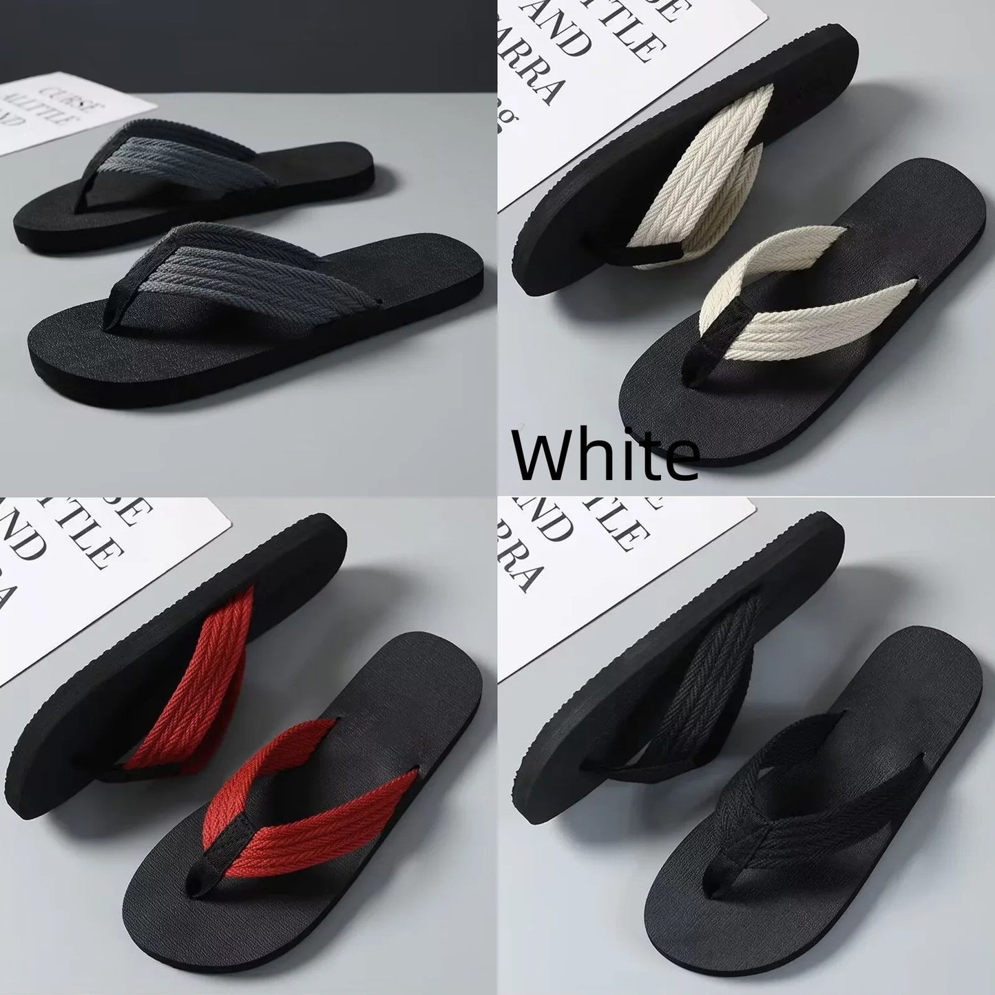 Men's Thick-soled Flip-flops Non-slip Fashion Beach Shoes - iztia