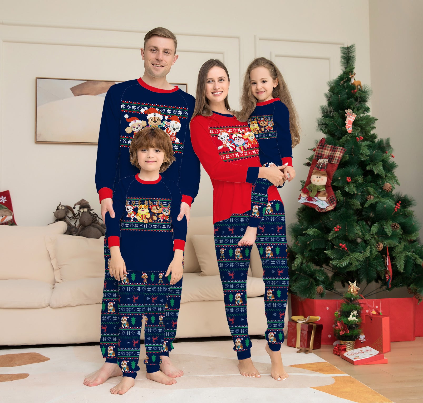 Matching Family Christmas Deer Pajamas Xmas Pjs Women Men Plaid Clothes Holiday Sleepwear - iztia