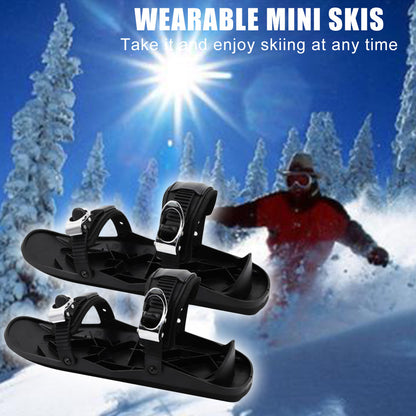 Mini Ski Skates Portable Short Skiboard Adjustable Skates Shoes For Snow - iztia