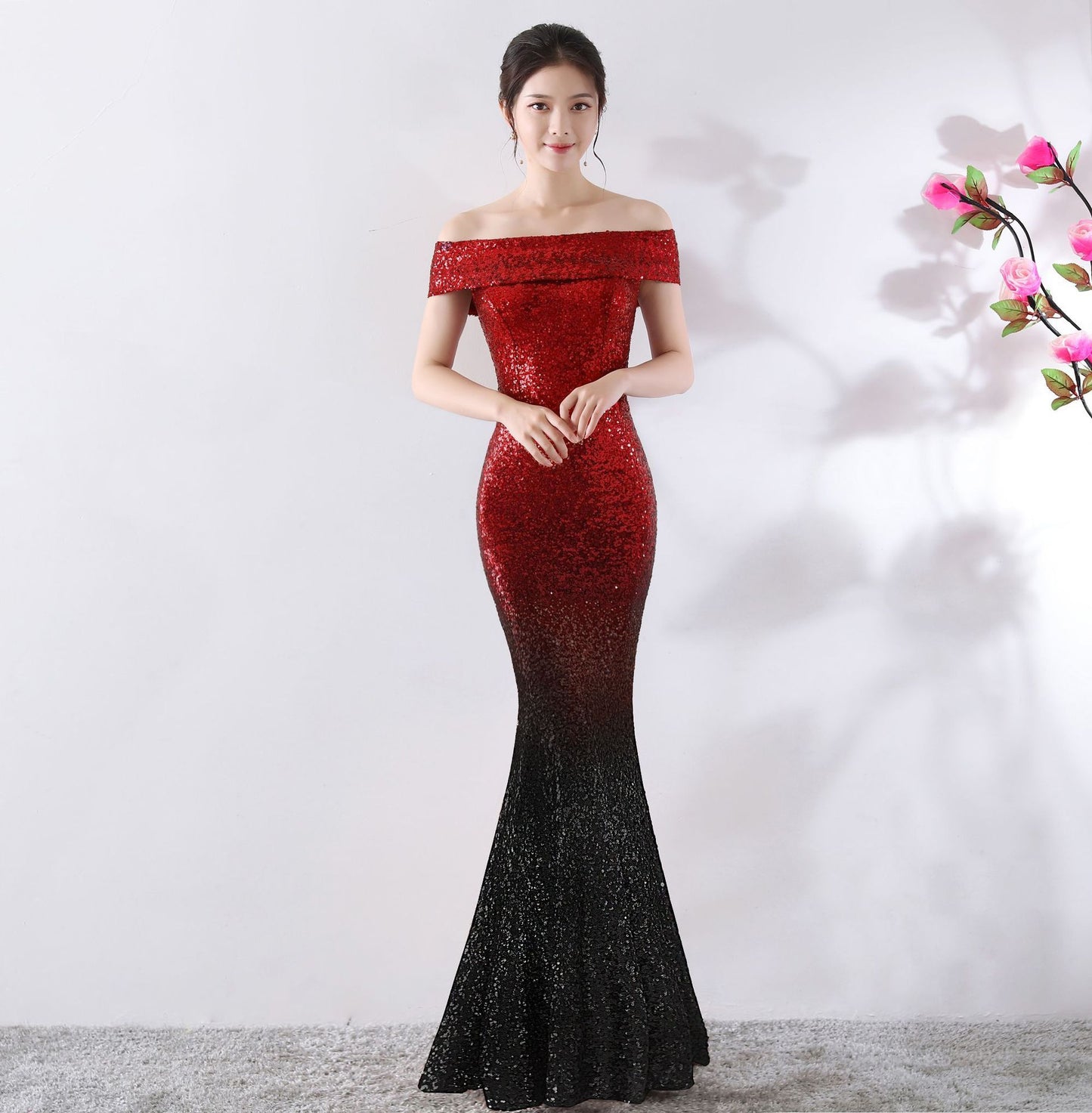 Birthday Party Dress Slimming Host Long Dress - iztia