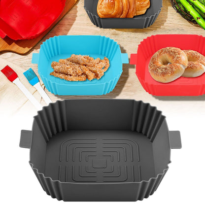 Air Fryer Silicone Pot Basket Liners Non-Stick Safe Oven Baking Tray Accessories - iztia